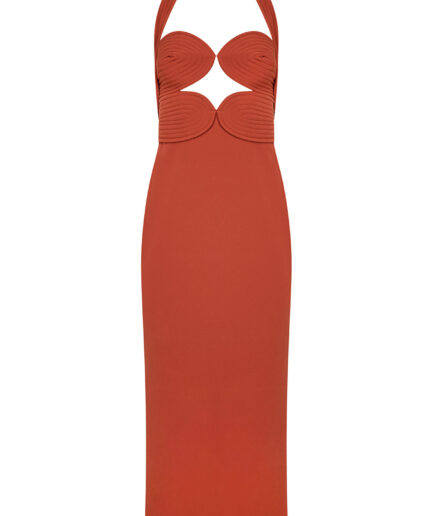 KALLOS DRESS TERRACOTTA MIDI